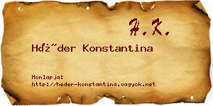 Héder Konstantina névjegykártya